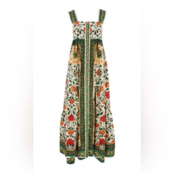 FARM Rio Sand Garden Tapestry Back Bow Maxi Dress, NWT 🇧🇷 - Picture 7 of 16